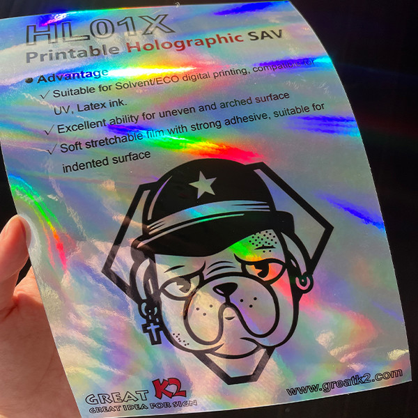 UV Latex Printable Adhesive Vinyl Eco Solvent Rainbow Holographic Vinyl